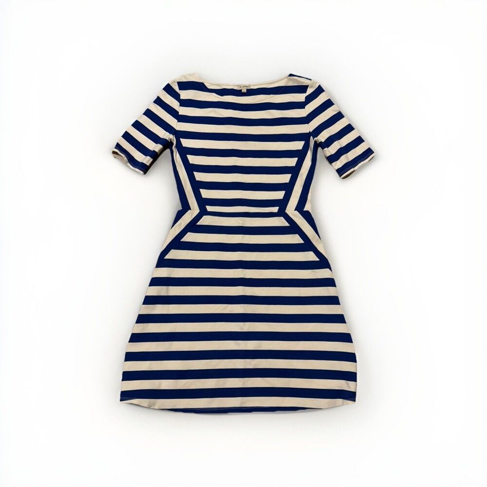 Cremieux Ladies Blue & Cream Striped A-Line Dress, Size Small!